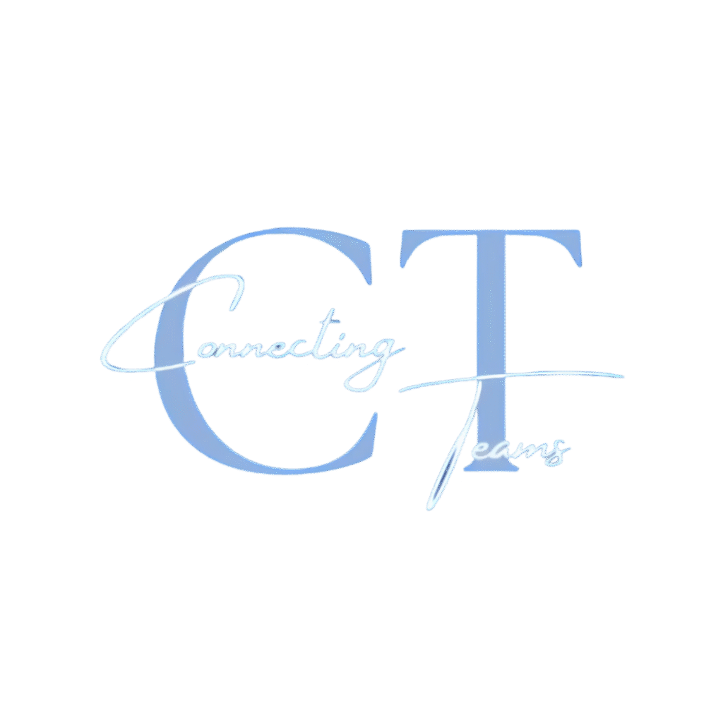 logo connecting teams light blue