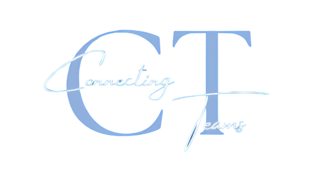logo connecting teams light blue